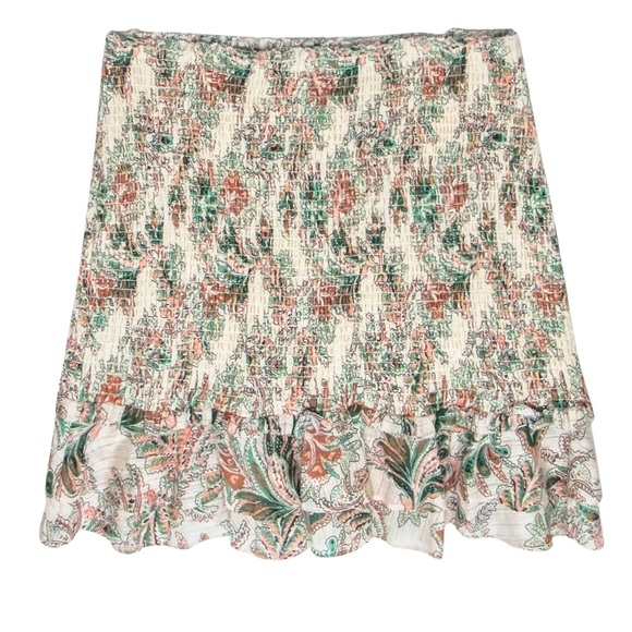 NWT VERONICA BEARD Multi Melodie Smocked Mini Skirt Stone Floral Size 6 - Picture 3 of 15
